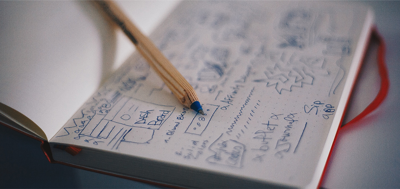 Storytelling by doodling on a notebook