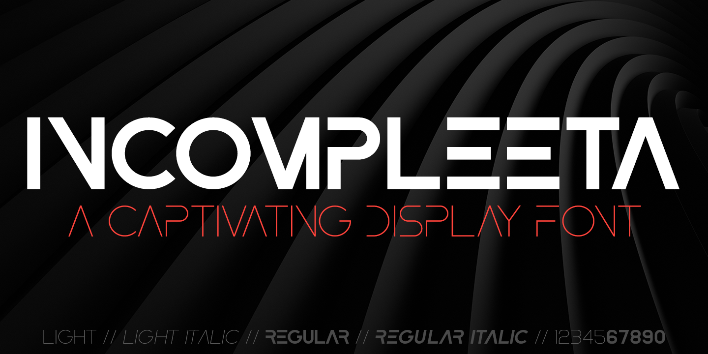 Custom Typeface Design - Rex Face - Incompleeta