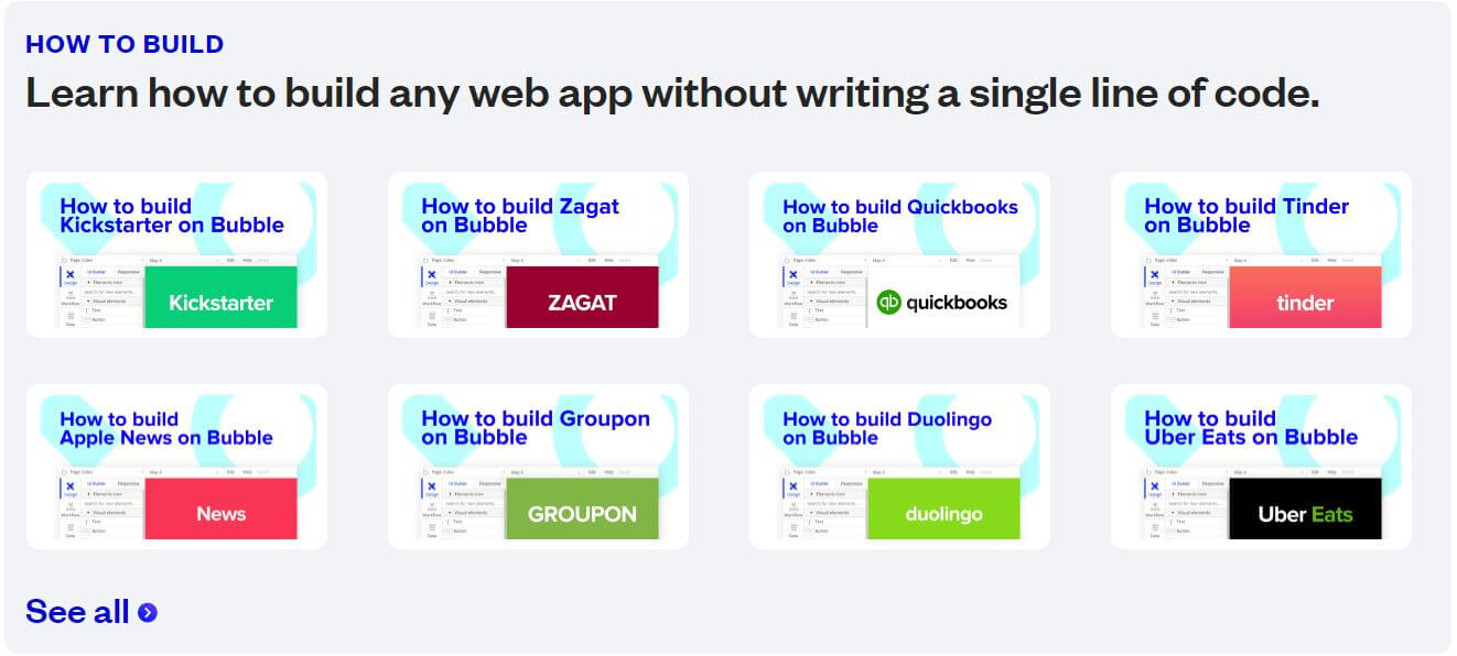 Bubble.io how to build tutorials