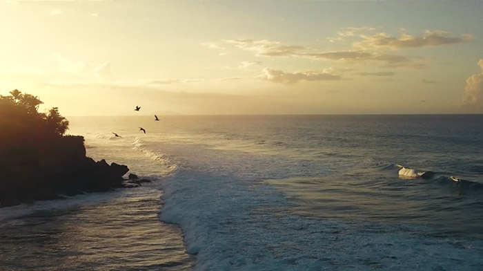 Bacardi commercial still of a beautiful sunset in the coast of a cuban beach