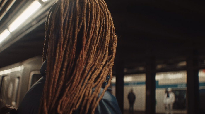 Every Kind Of Way short film still of a black woman waiting for the subway