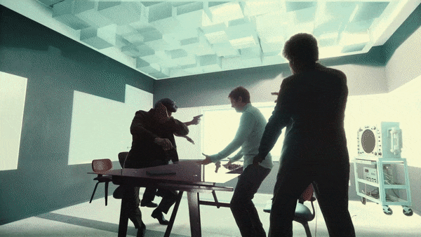 Fox trailer still of an explotion happening inside of an office
