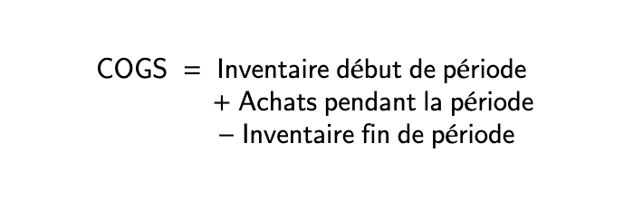 Calcul du COGS