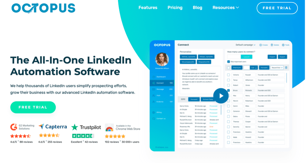 Automatisation Linkedin : Octopus CRM