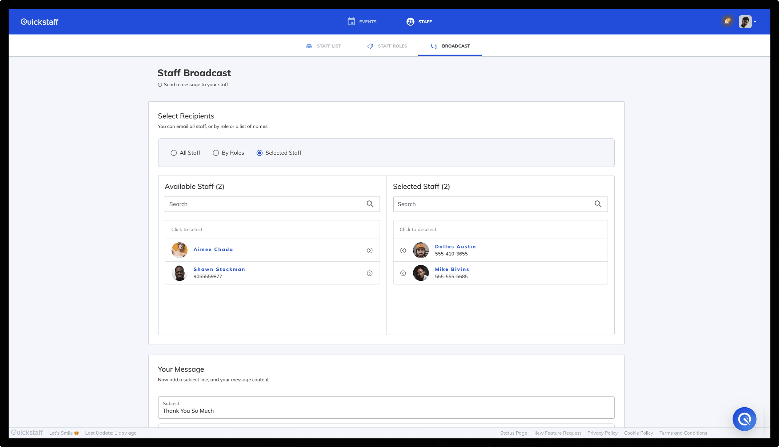 Quickstaff Easy Event Staff Scheduling