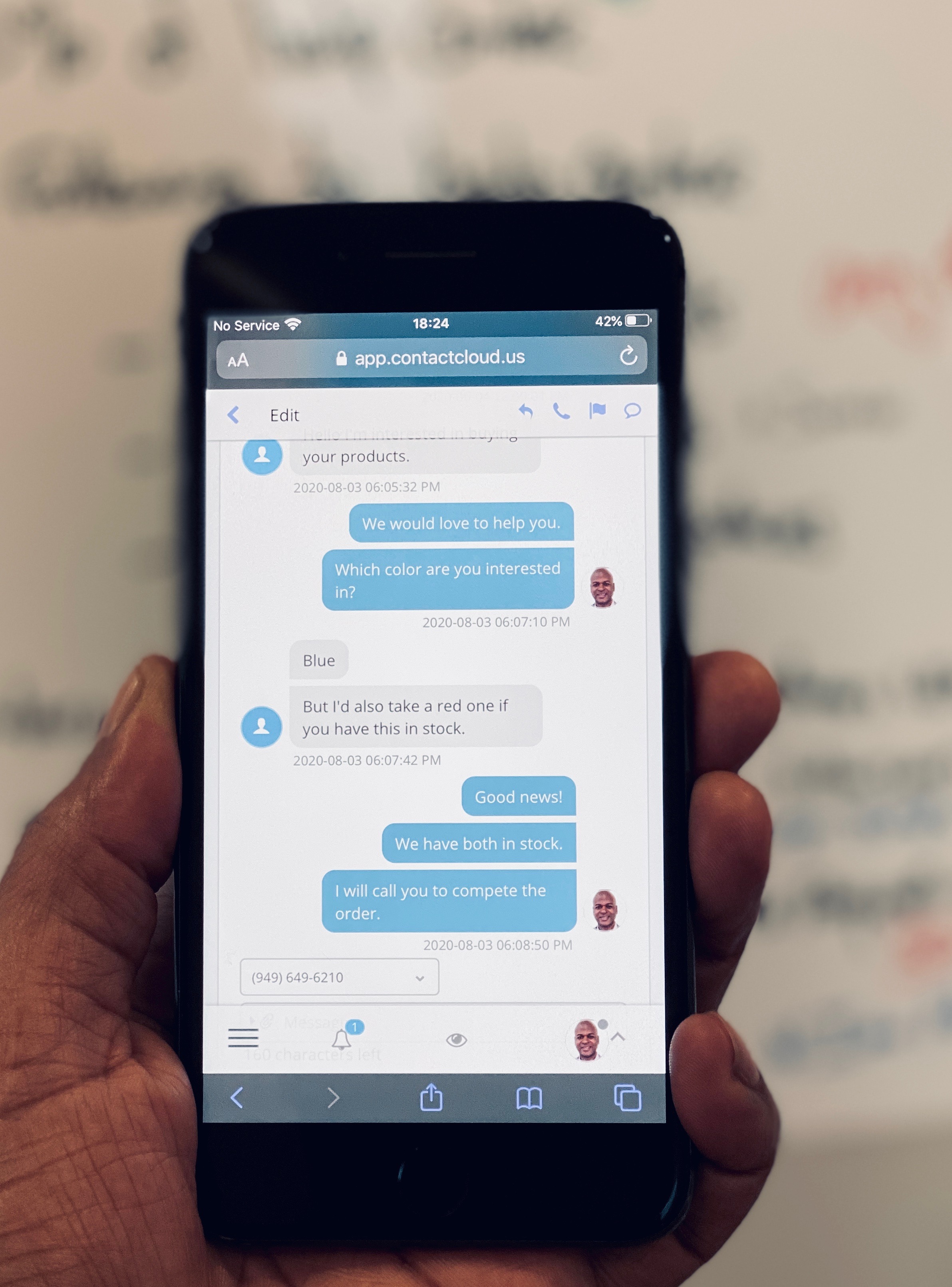 Contact Cloud Web app SMS communications