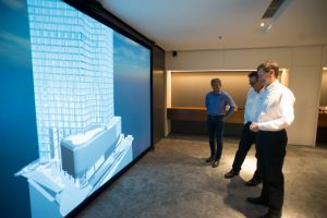 GDP’s VR suite features a Virtalis ActiveWall with a 4.4 m wide by 2.3 m high screen to create an immersive experience in a virtual world.