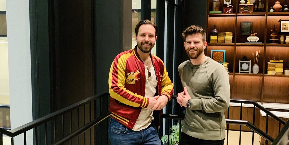 Justin and I happy in our new home at Company as a Startup-in-Residence