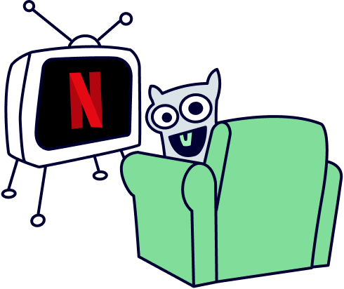 Student streaming Netflix online