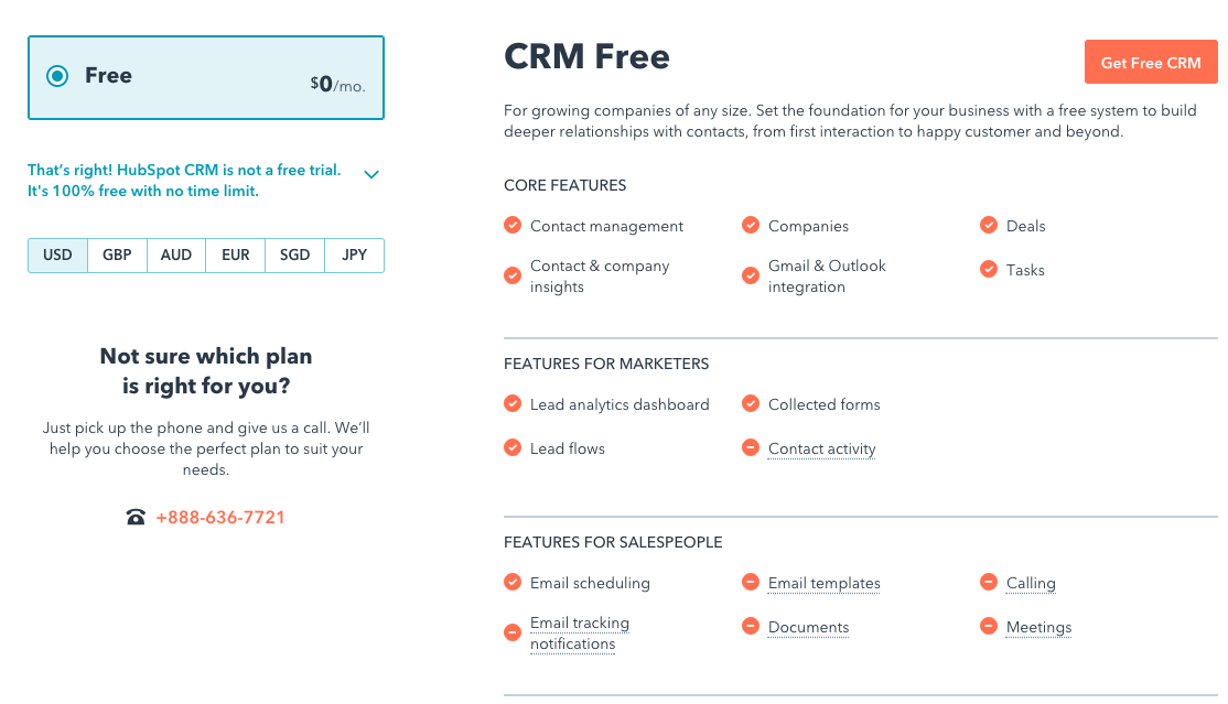 HubSpot CRM the free CRM