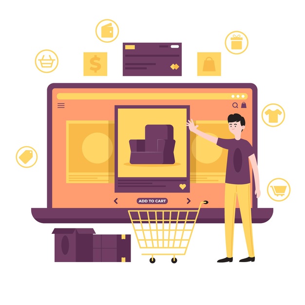 Purchase online concept Free Vector