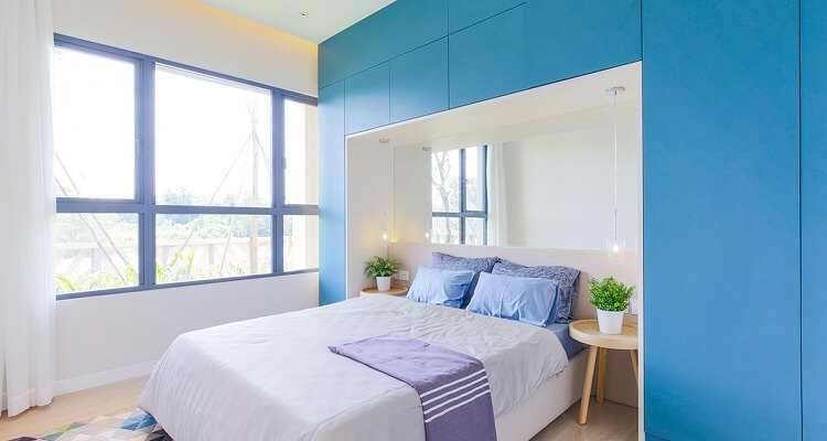 Phòng ngủ căn hộ mẫu Palm Heights 2 phòng ngủ