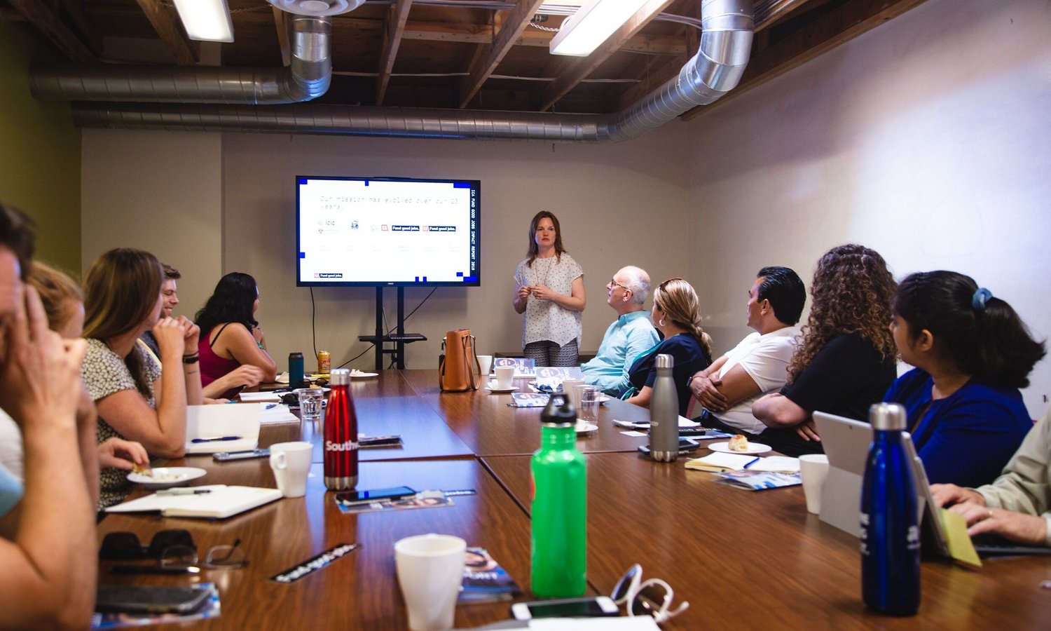 Director of Regional Strategy & Partnerships, Ingrid Jacobson, presents to ICA partners from San Jose at the Hub in Oakland.