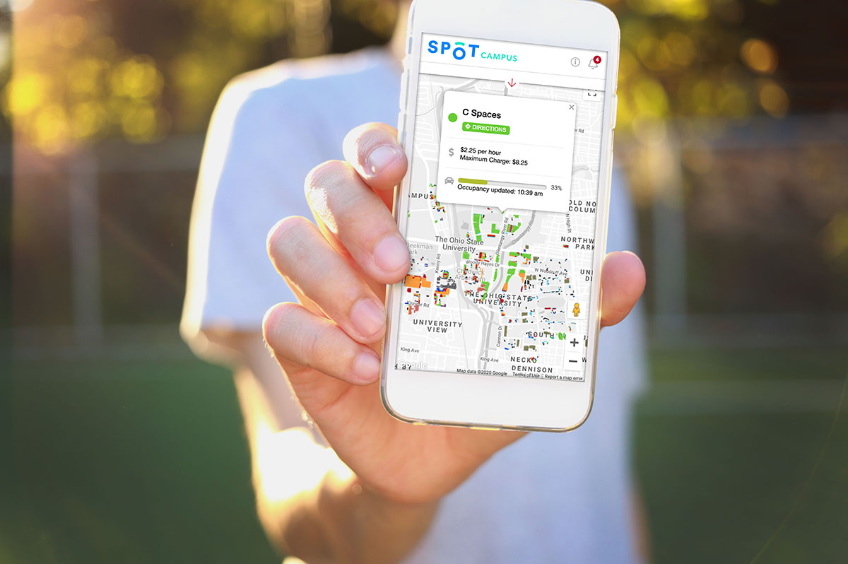 Spot Campus user interface on mobile iPhone