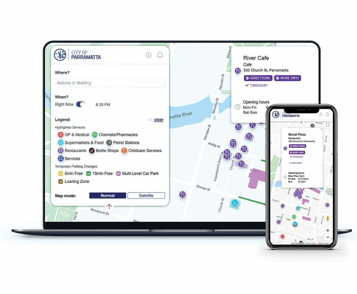 Spot Local parking web interface on laptop and mobile