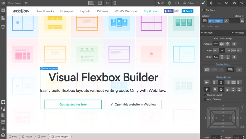 Visual CSS flexbox builder | Webflow