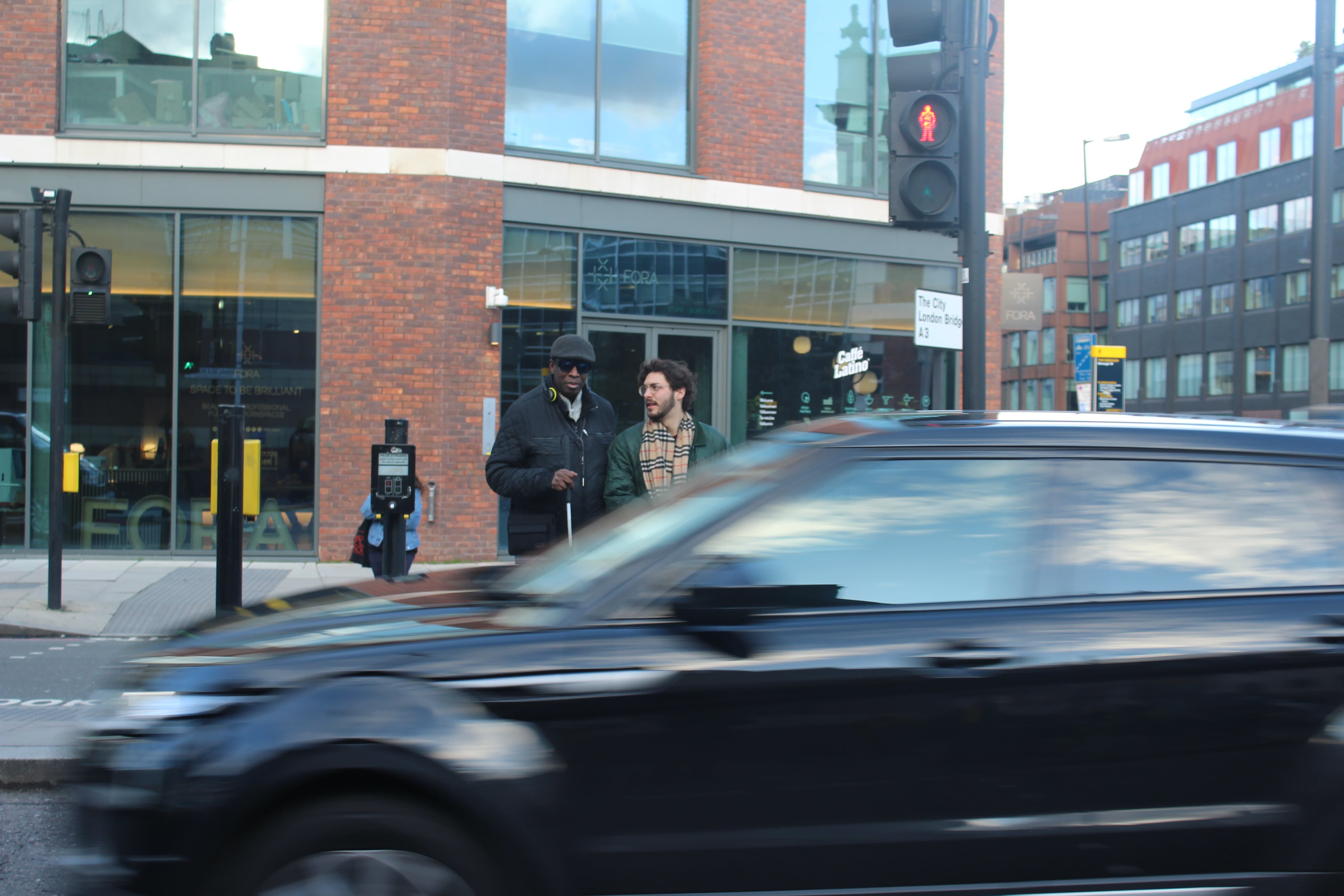 Zebra crossing red light - the second step of travel