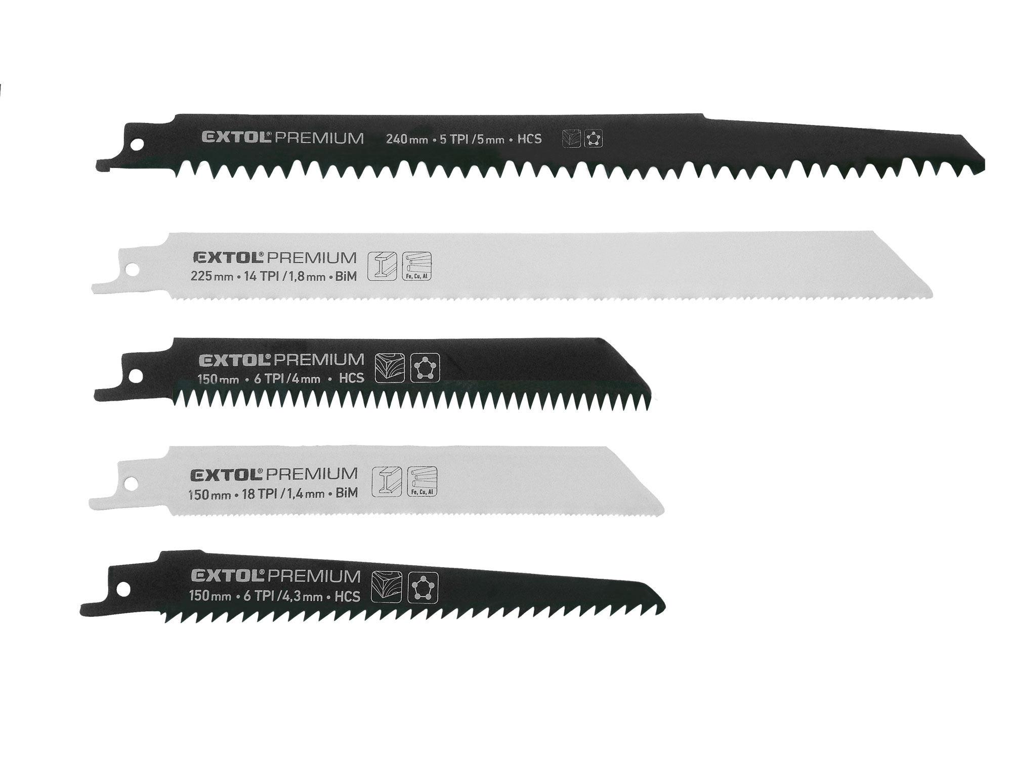 5pcs Sabre/Reciprocating Saw Blade Set