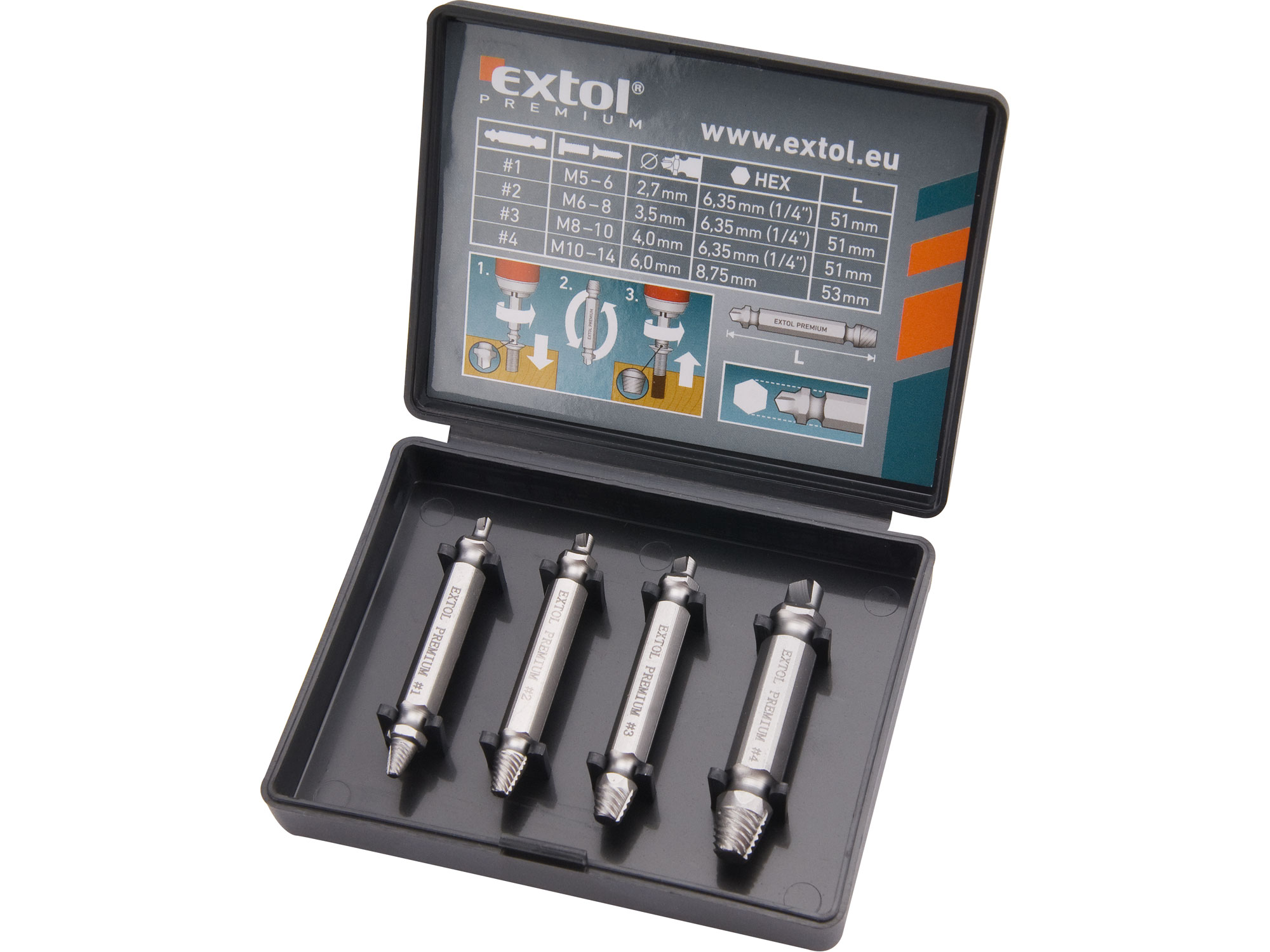 Screw Extractor 4pcs set