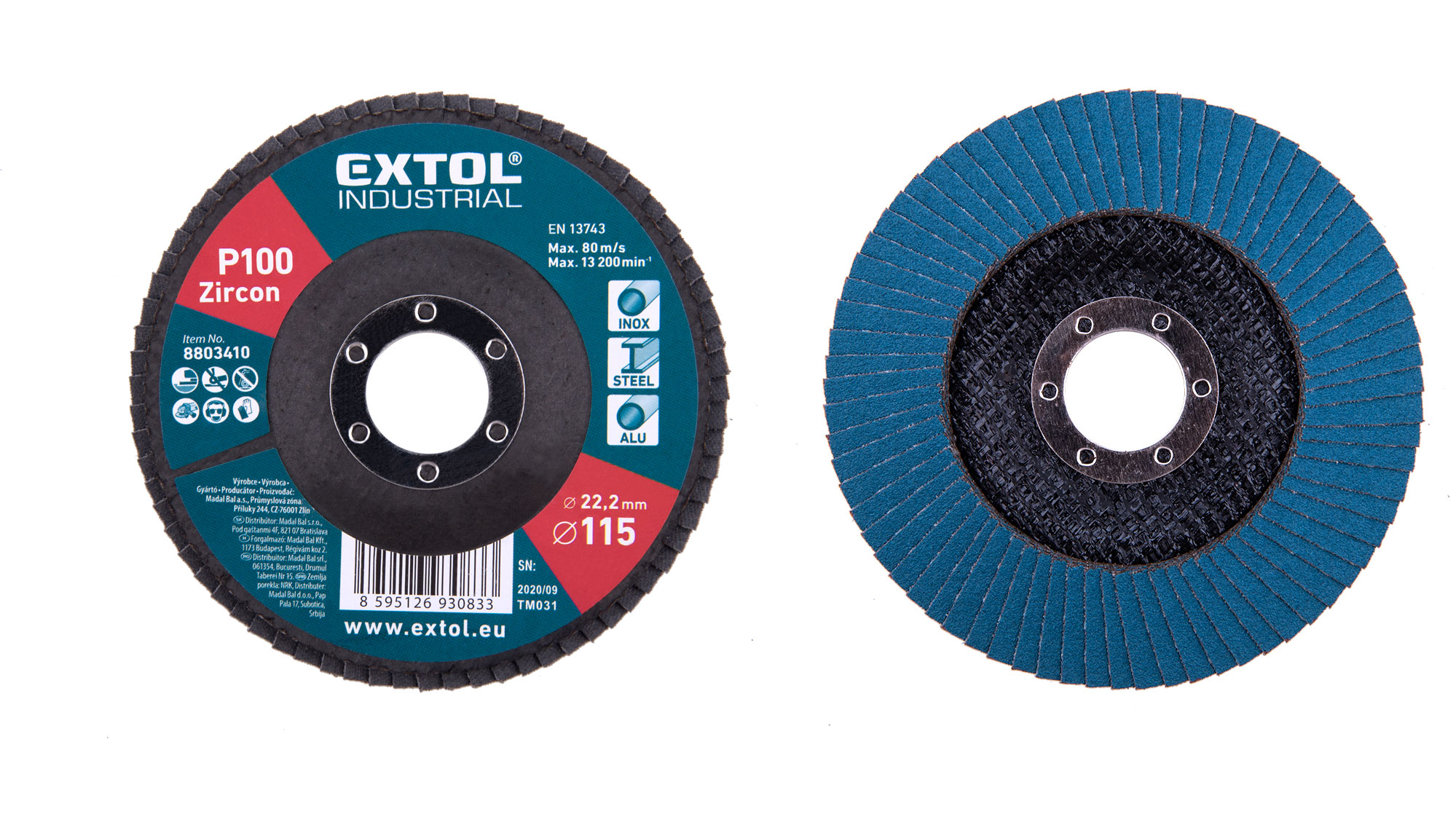 Abrasive flap disc ,inclined ,115mm P100, zirconium