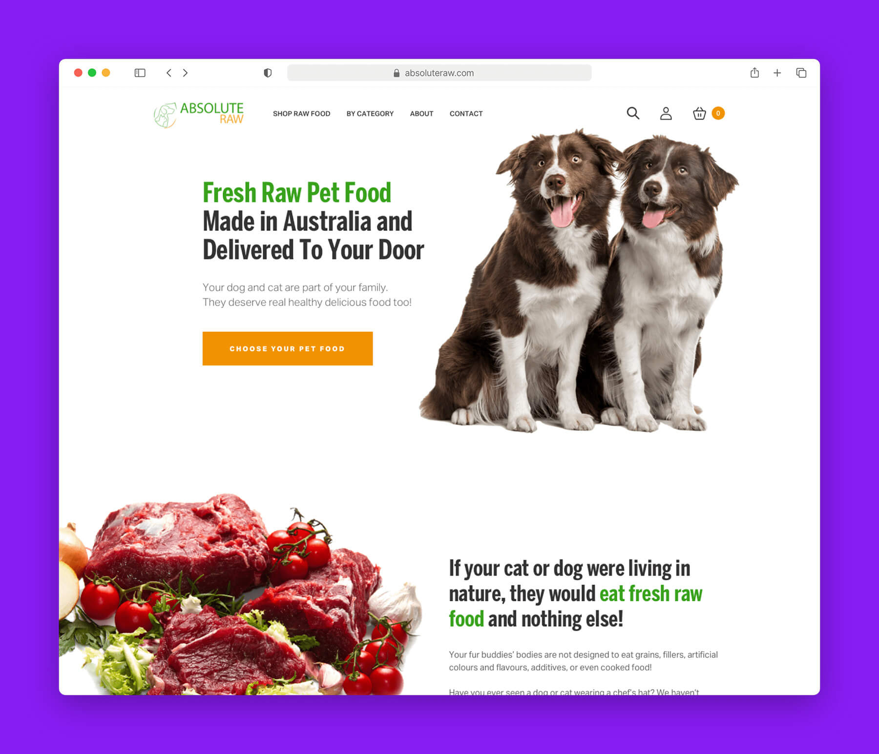 a screenshot of absolute raw homepage on a browser