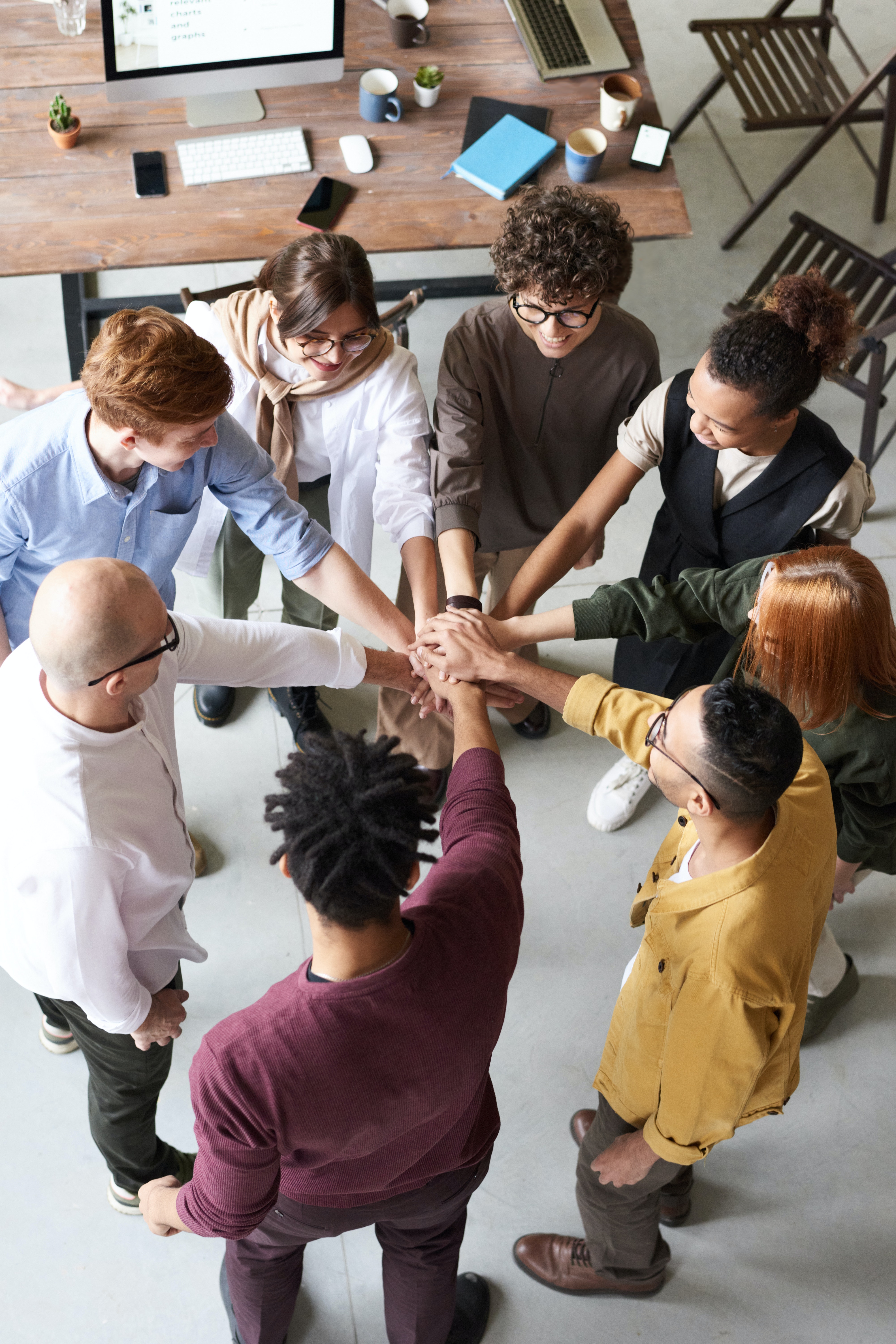 Engaged employees together