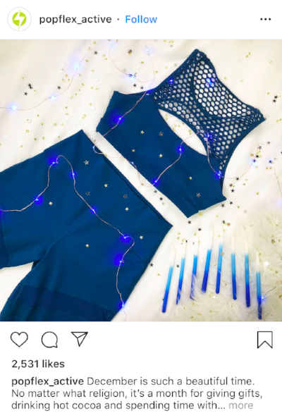 Popflex_active Hanukkah instagram post