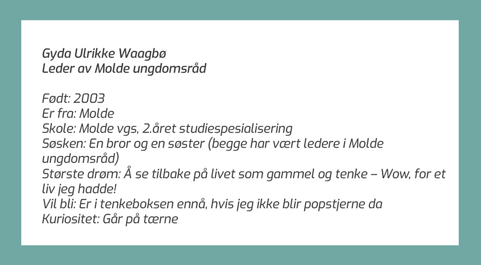 Faktaboks om Gyda Waagbø