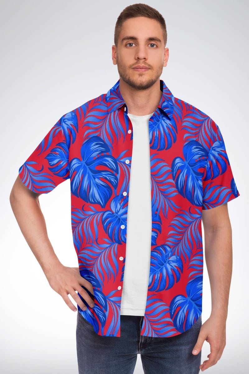 Short Sleeve Button Down Shirt - AOP - Subliminator