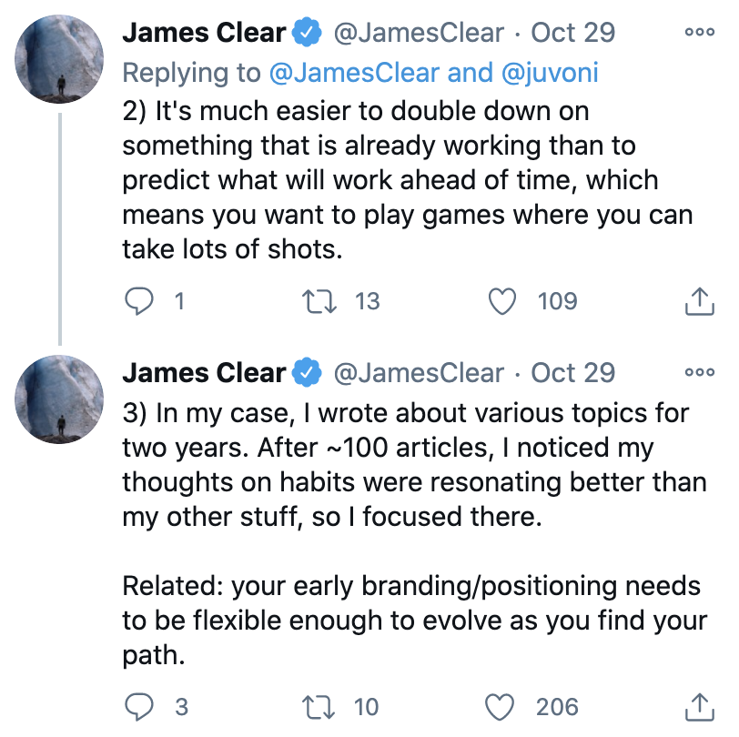 James Clear on how to pick a niche