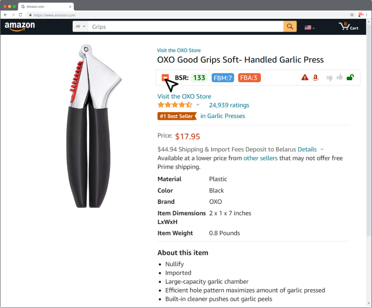 To maximize the Seller Assistant App, click the small triangle again