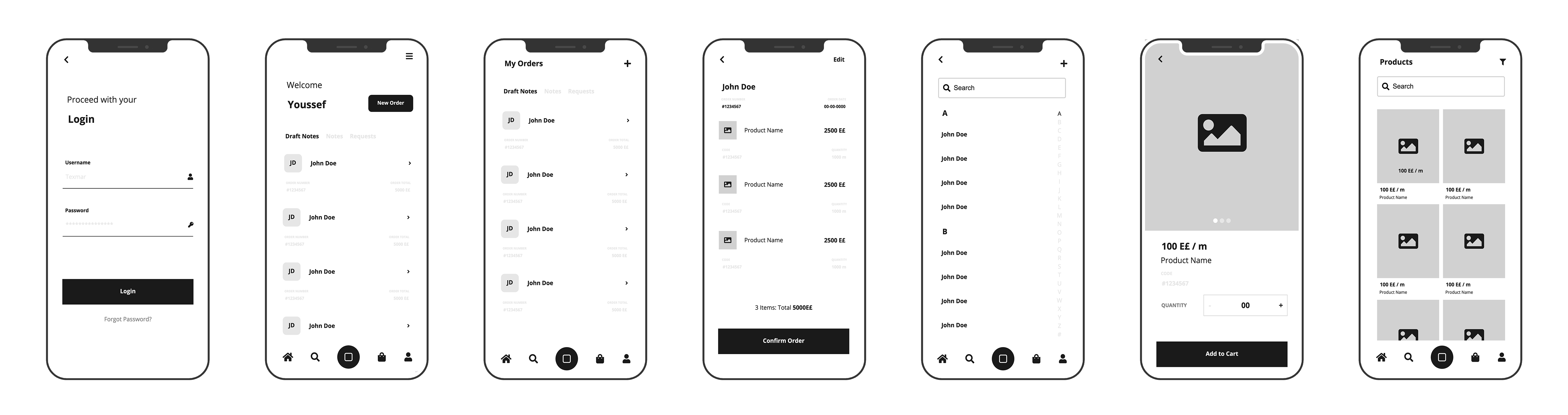 Texmar Wireframes