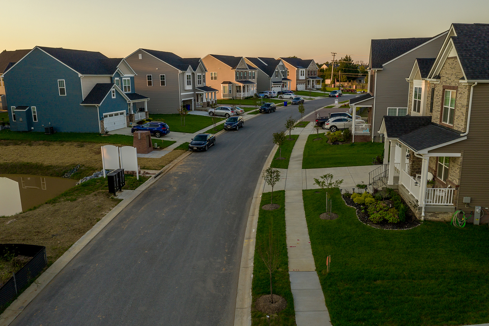 A target audience in a neighborhood of homes