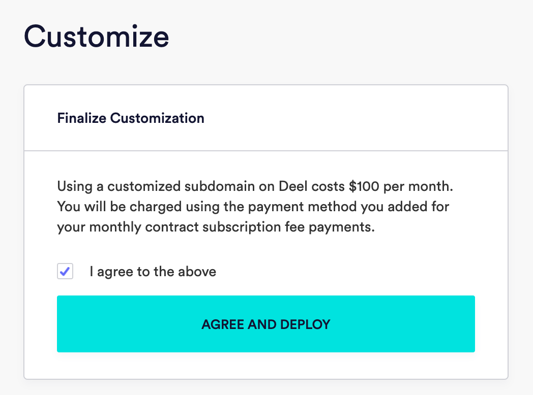 Deel custom domain