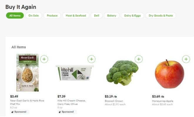 But It Again item widget on Instacart