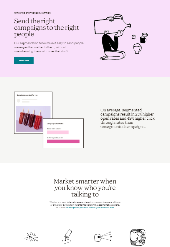 an example of click-through page landing page for SaaS