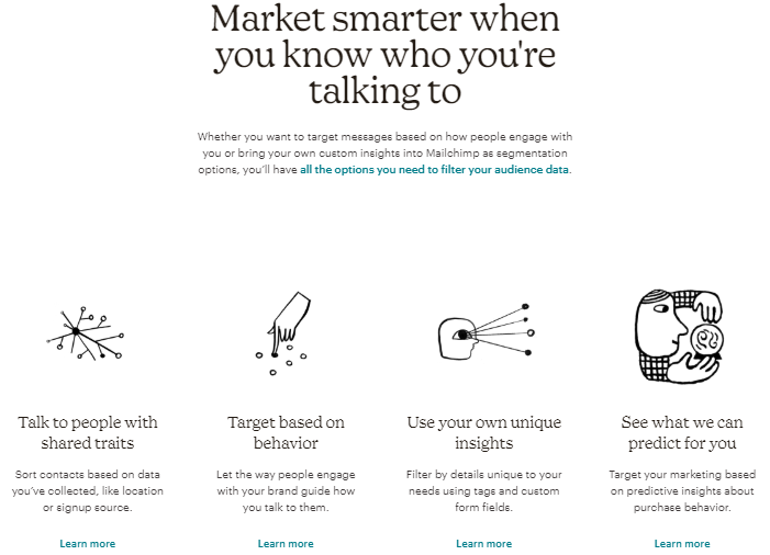 Mailchimp click-through landing page example