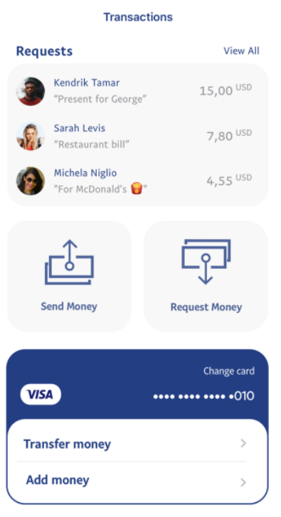 PayPal transactions screen UX design