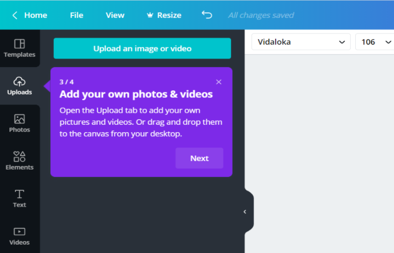 good example of UX design Canva
