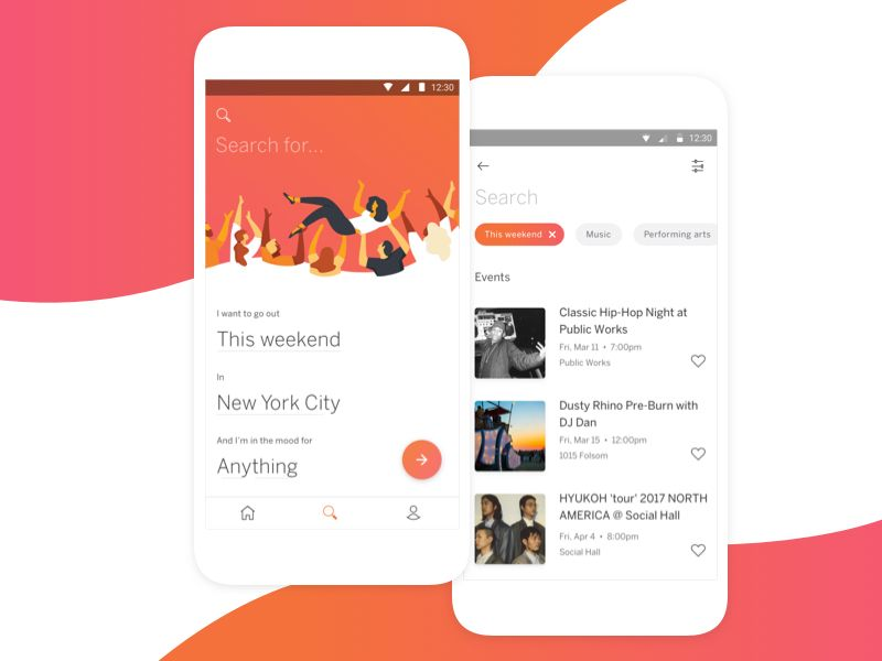 Application interface design examples: Eventbrite