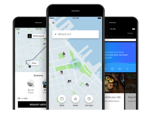 Application interface design examples: Uber