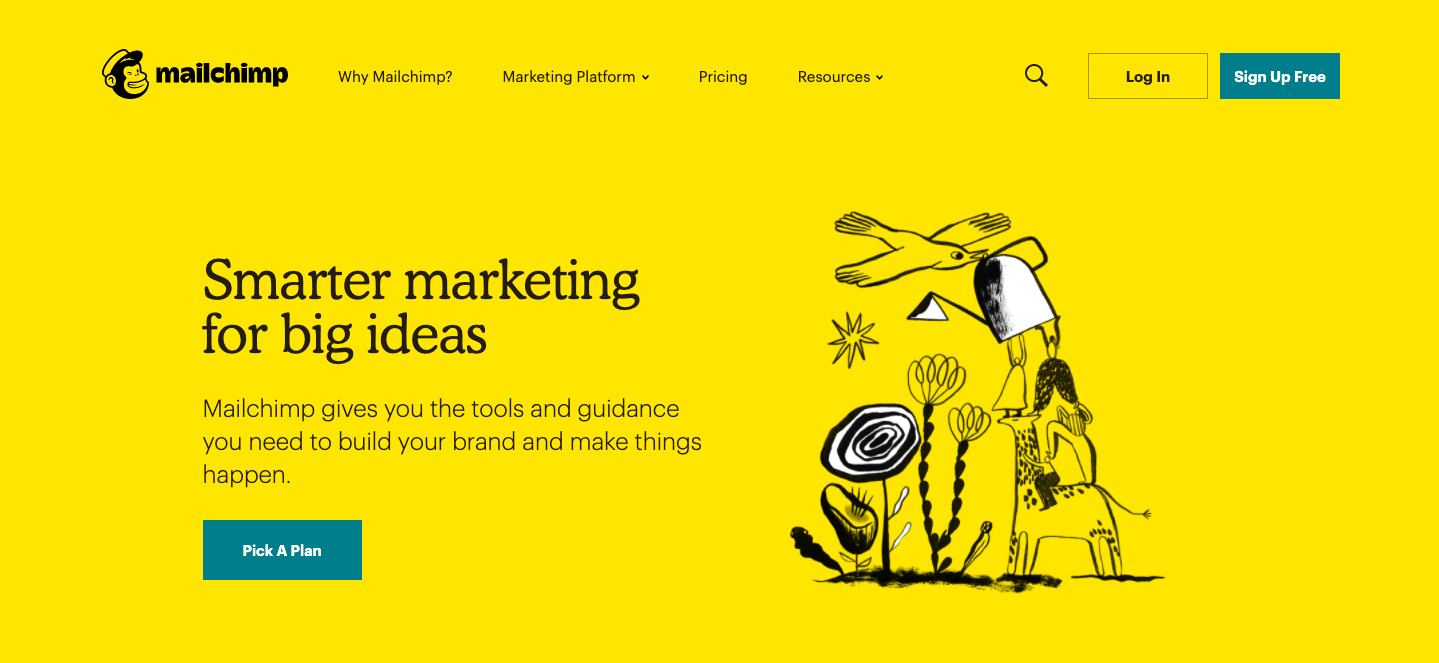 Mailchimp is one of the best SaaS websites