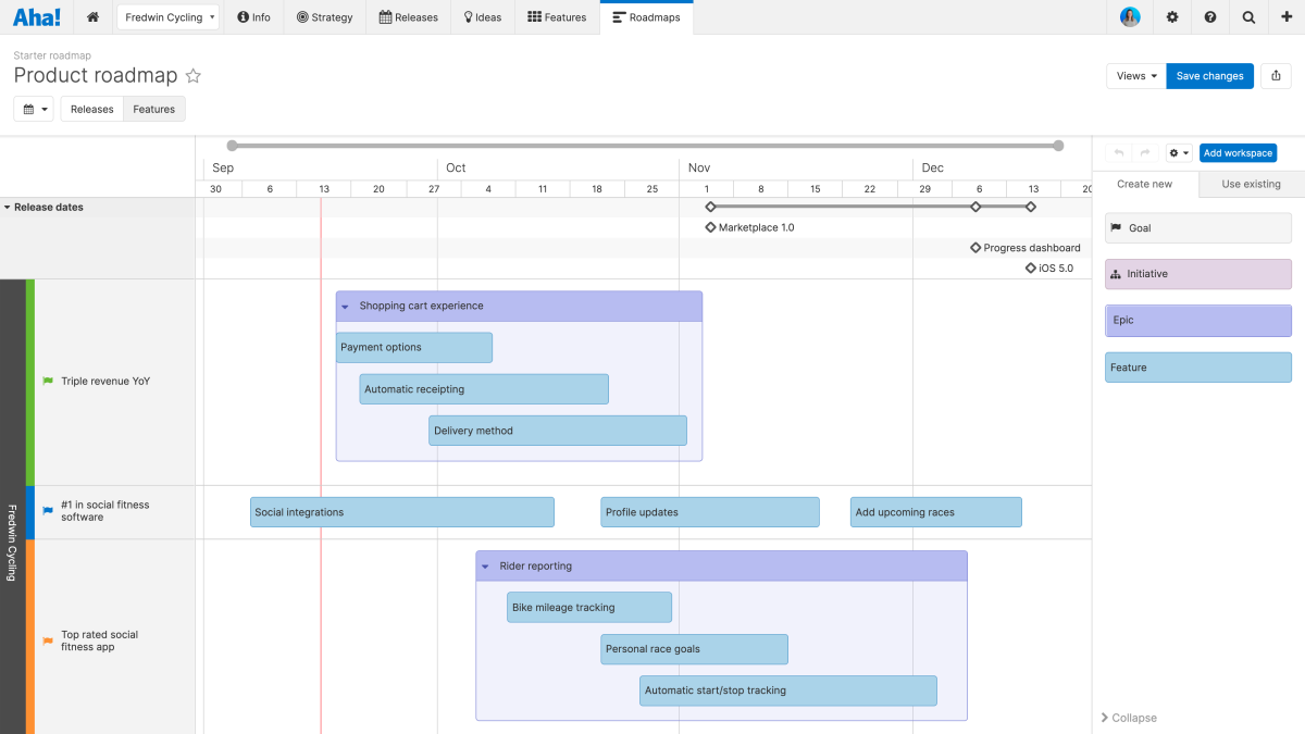 Poplar product roadmap building tools