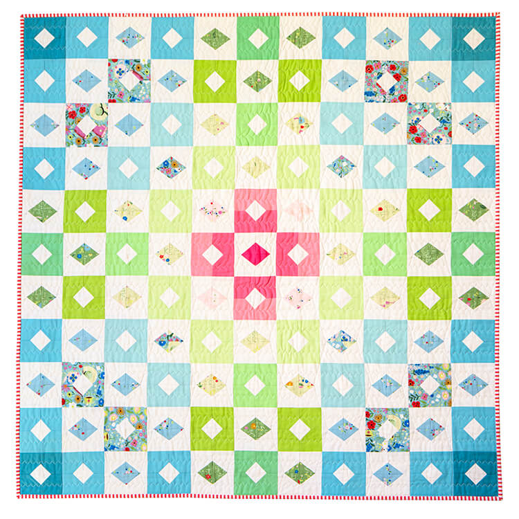 Rainbow Baby Crystal Lattice - A FREE Pattern Add-on - beautiful baby quilt KONA solids