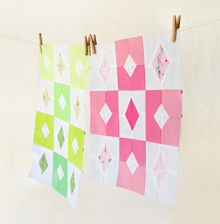 Rainbow Baby Crystal Lattice - A FREE Pattern Add-on - Blocks hanging in the breeze