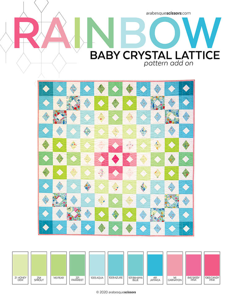 Rainbow Baby Crystal Lattice - A FREE Pattern Add-on - KONA rainbow