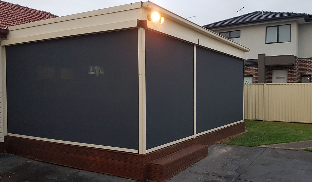 Motorised Outdoor Blinds Melbourne, Bravewood Blind Installation
