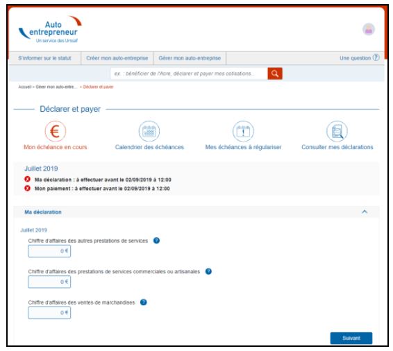 declarer chiffre d affaires auto entrepreneur