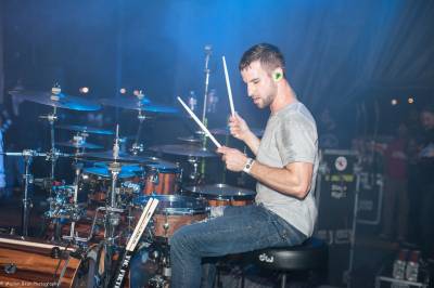 Matt Greiner playing drums loud
