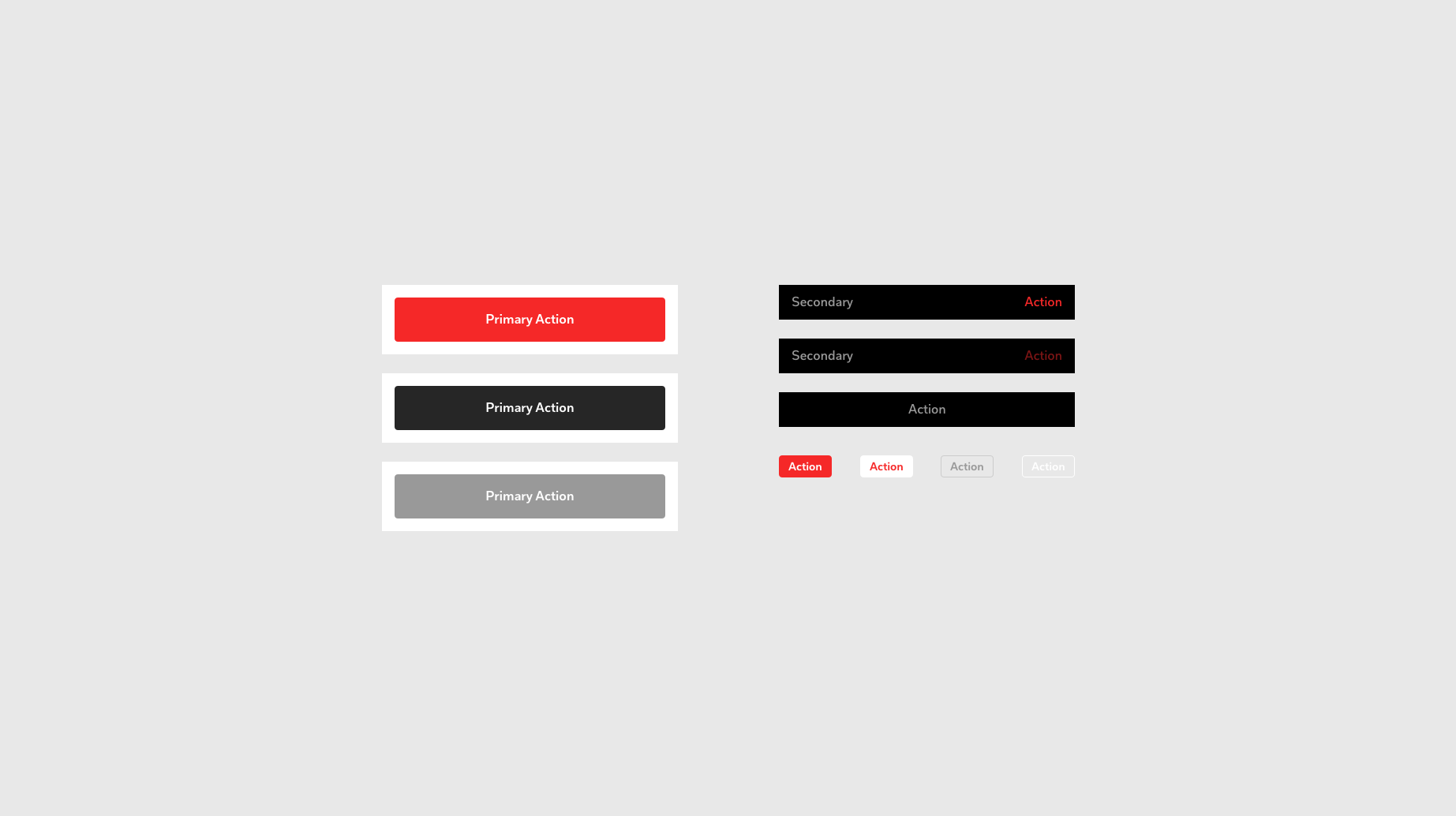 Examples of various button components.